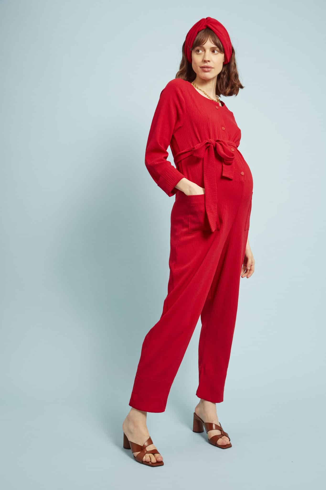 Dash Jumpsuit Red With Tie