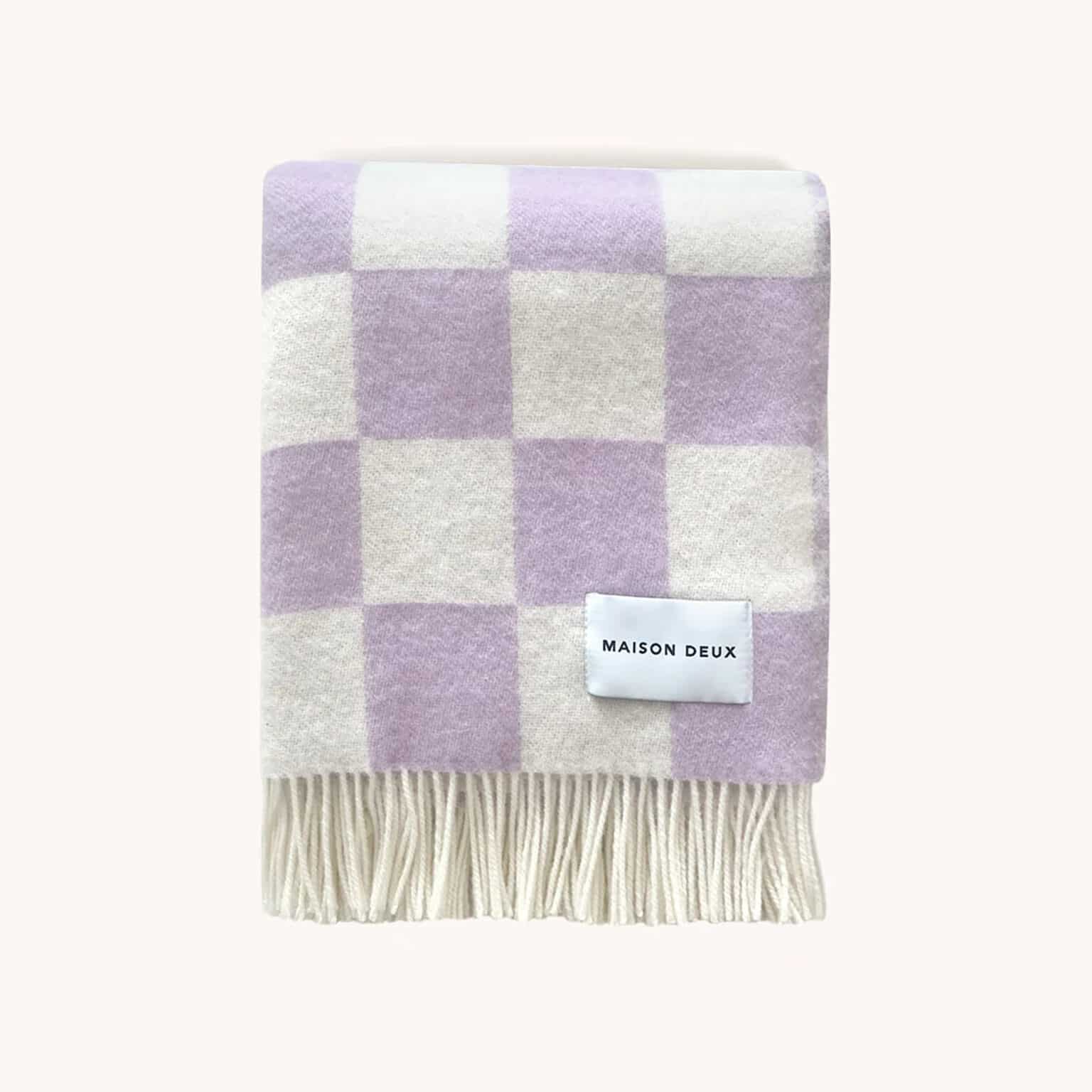 Cissy Wears Maison Deux Checkerboard Blanket Lilac And White Wh Copy