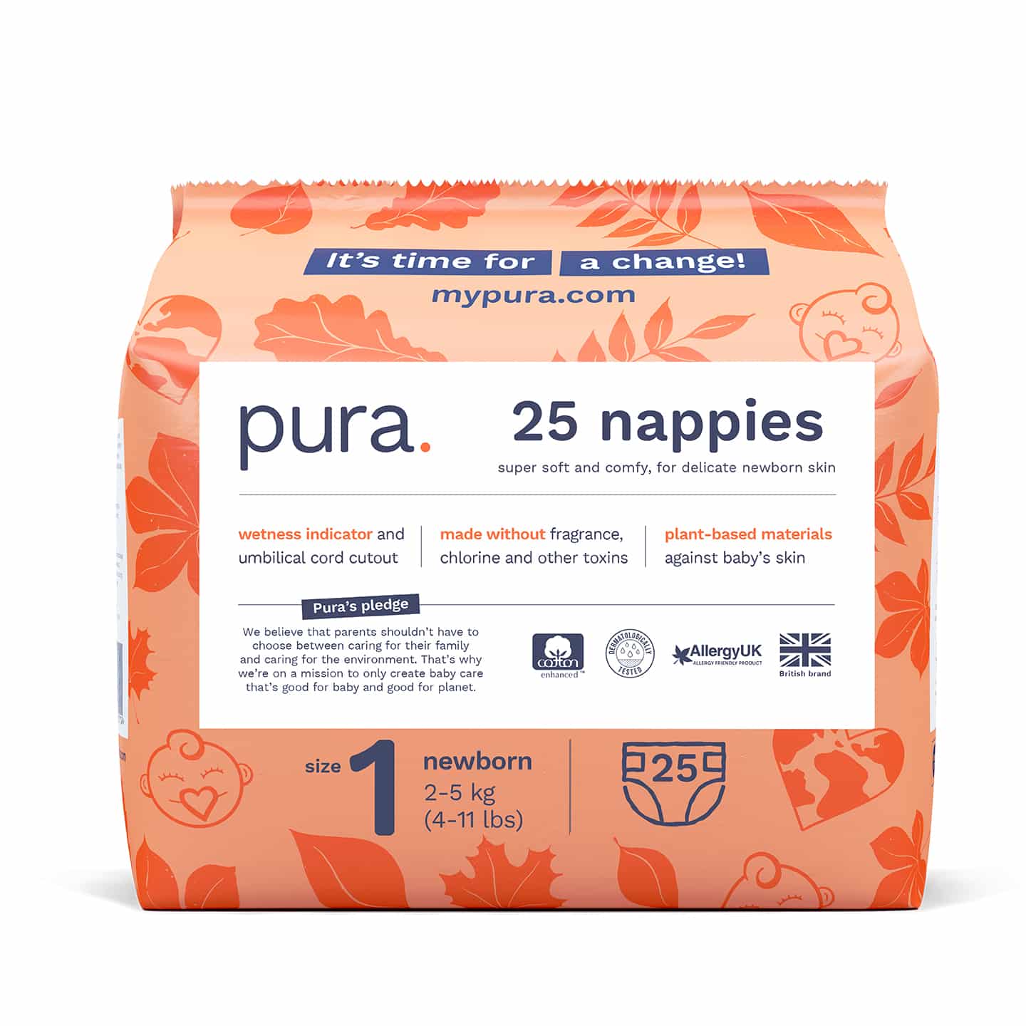 Pura Recycable Paper Packaging Nappies